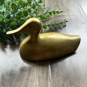 VINTAGE brass duck